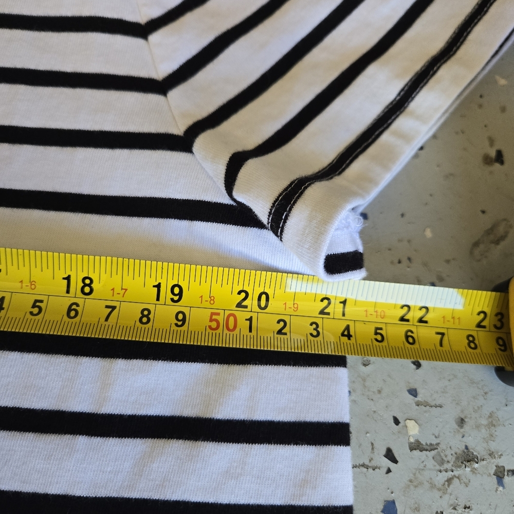 Madewell Black and White Striped T-Shirt Sz  L. Lnwot. - Picture 4 of 5